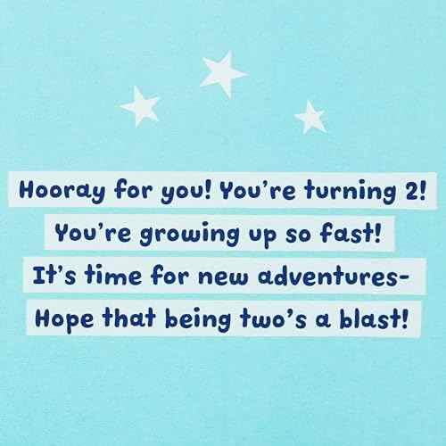 Hallmark 2nd Birthday Card for Kids (Fuzzy Number)