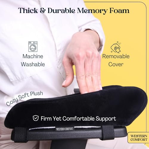 Thick Memory Foam Office Chair Arm Pads - Set of 2 Armrest Covers
