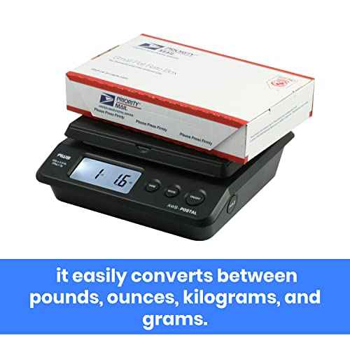 American Weigh Scales Digital Shipping Postal Scale, Package Postage ScaleBacklit LCD Screen55lbs. x 0.01lbs. (Black), PS-25