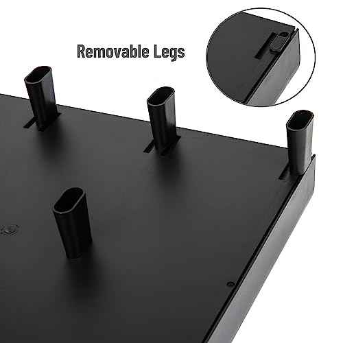 Mind Reader Monitor Stand, 3 Storage Drawers, Desktop Organizer, Riser, Office, 13.5"L x 13"W x 4"H, Set of 2, Black