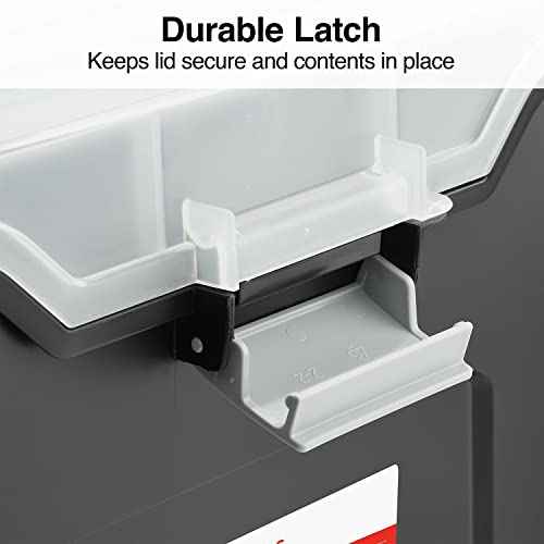 STAPLES File Folder Tote, Portable Filing Box, Letter Size Hanging Folders, Security Latch & Built-In Lid Organizer, Black/Clear