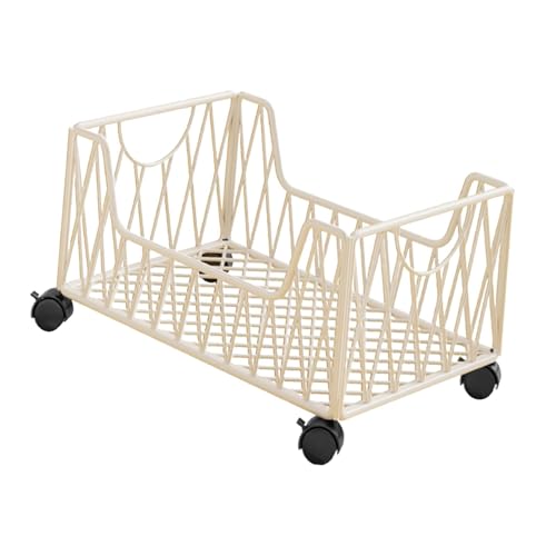 Milageto White Rolling Utility Storage Bin on Wheels Under Desk Book Cart