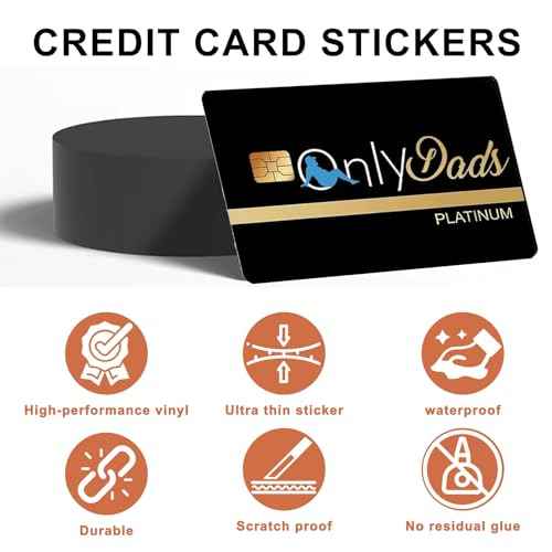 4PCS Credit Card Skin,Debit Card Skin,Only Dads Debit Card Sticker,Credit Card Skin Funny,Cute Waterproof Skins Cover for Bank, EBT, Key, Transportation, ID(Only Dad)