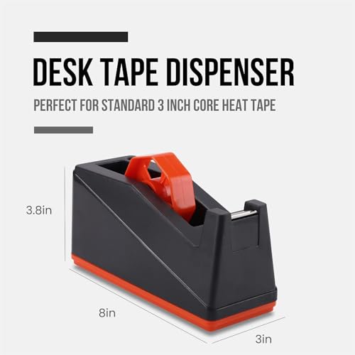 Lichamp Desktop Tape Dispenser with 3-Inch Core – One-Hand, Non-Skid Base, for Masking/Heat Transfer Tapes