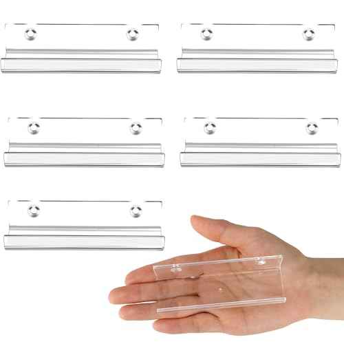 6 Pack Clear Vinyl Record Shelf Wall Mount Acrylic Album Display Holder Storage Hanger CD Floating Shelf for Home Office, 4 Inch