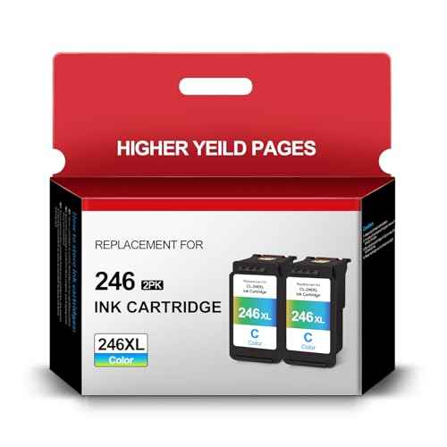 246XL Tri-Color Ink Cartridge Remanufactured for Canon CL-246XL 246 CL246 XL Color 2 Pack for PIXMA MX490 MX492 MG2522 TS3100 TS3122 TR4500 TR4520 TR4522 TS3300 TS3322 TS3320 Printer (2-Color)