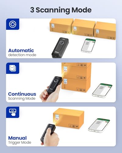 Eyoyo Portable Mini 2D QR Bluetooth Barcode Scanner Black 3 with Clip