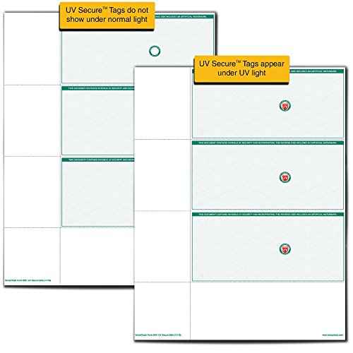 VersaCheck UV Secure Checks - 750 Blank Business or Personal Wallet Checks - Green Elite - 250 Sheets Form #3001 - 3 Per Sheet