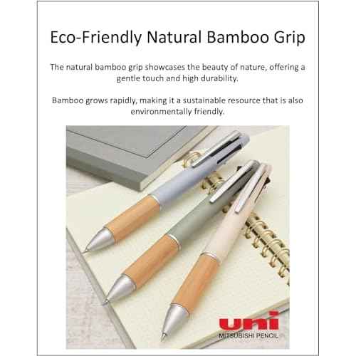 Jetstream 4&1 BAMBOO 0.5mm Oil-based Ballpoint Pen 3 Colors Set, original Black slim pen case