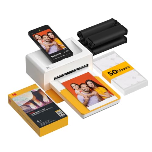 KODAK Dock Plus 4x6 Photo Printer with 50 Sheets - Smartphone Docking & 4PASS Dye Sublimation