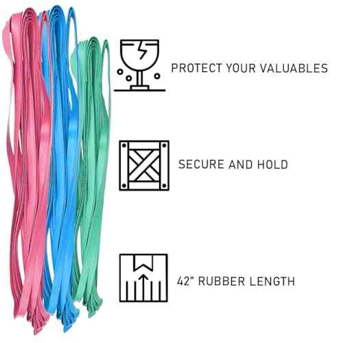 BoxerTool Pro Movers Band 36-Pack - Extra Large Rubber Bands for Moving Blankets, Trash Can, and Furniture, 30in, 36in & 42in - Variety Pack