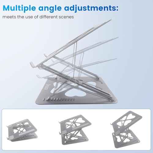 Laptop Stands, Adjustable Laptop Stand for Desk, Up to 55 lbs for 10-20'' Laptops, Sliver