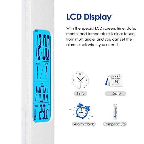 Multifunctional LED Desk Lamp with Wireless Charger,USB Charging Port,Clock,Phone Holder,Desk Lamps for Home Office,Eye-Caring Reading Lamp,Study Lamp for Boys,Girls,Teens,White
