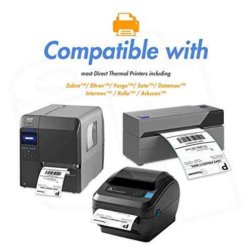 OfficeSmartLabels - 3" x 5" Direct Thermal Labels - Compatible with Zebra & Rollo Desktop Label Printers and More ? 1¡± Core, Permanent Adhesive & Perforated [300/Roll, 1200 in 4 Rolls]