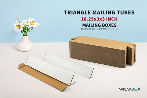 Wisaiboxl 18.25x3x3 Inch Triangle Mailing Tubes - 25 Pack Shipping Boxes