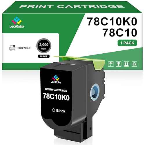 LeciRoba 78C10K0 78C10 Black Toner Cartridge Replacement for Lexmark 78C10 78C10K0 for Lexmark CS421 CS521 CX421 CX522 CX622 CX625 CX522ade CX622ade CX625ade Printer (1-Pack, Black)