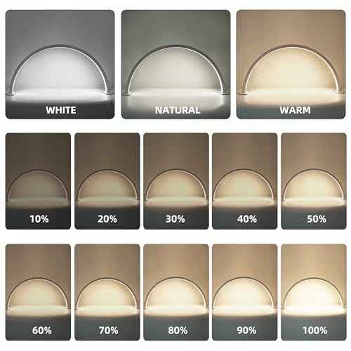 29in Half Moon Light for Nail Desk, 2700K-5600K, Tattoo Lighting Lamp, Nail Desk Lamp, Eyelash Light, Salon&Home, White(Crystal Diamond)