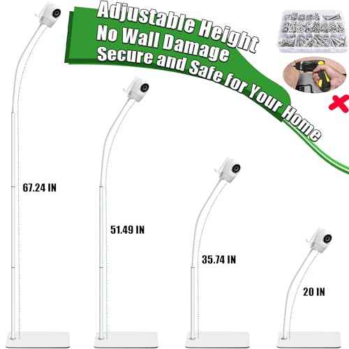 Upgraded Universal Baby Monitor Floor Stand Holder for VTech New VM901, VM928HD, VM5463, VM819, VM919HD Cameras, Stable Silent Base, Height Adjustable, Easy Assembly, No Tools or Wall Damage