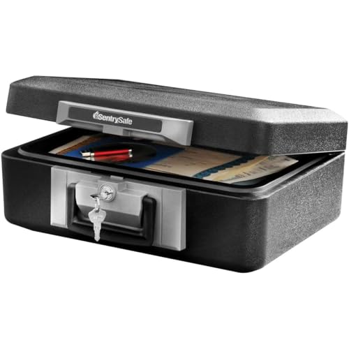 SentrySafe Fireproof Safe Box with Key Lock, 0.25 cu ft, Fire-Resistant Chest for Documents & Valuables