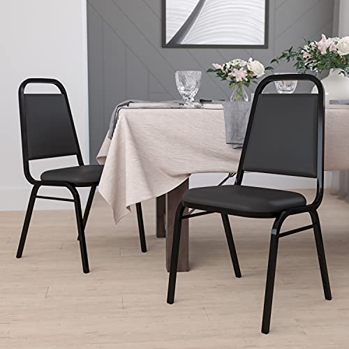 Flash Furniture Hercules Vinyl Banquet Chair Set of 4 - Black