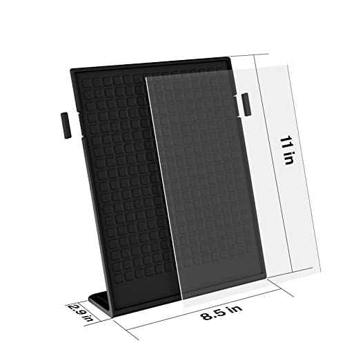 MaxGear Fall Resistant Acrylic Sign Holder 8.5 x 11 Inches 6 Pack, Slant Back Table Flyer Menu Display Stand, Heavy Duty Plastic Acrylic Sign Frame Paper Holder for Business, Store, Restaurant, Black