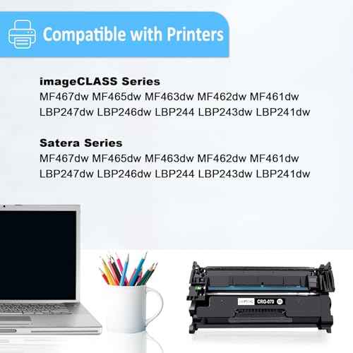 Compatible for Canon 070H 070 H Black High Yield Toner Cartridge 070 CRG070 CRG070H CRG-070 H with Canon imageCLASS MF465dw MF462dw LBP247dw LBP246dw Printers