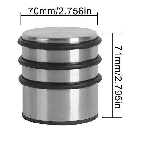 KINJOEK 3 PCS Heavy Weight Door Stopper, No DrillStainless Steel Door Stop with Protective Rubber Bands Door Wedge for Office, Home, Garage, Laundry Door