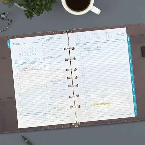 AT-A-GLANCE 2026 Planner, Daily & Monthly, 5.5" x 8.5", Desk Size 4, Two Page Per Day Refill, Loose-Leaf, Seascapes (381-225-26)