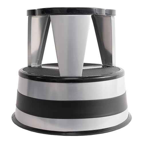 Cramer Kik Step Steel Step Stool - Two Step Stool, Holds 350 lbs (Silvertone)