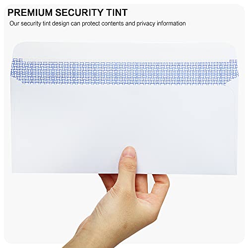 HERKKA #10 Security Self-Seal Envelopes 1000 Pack - Windowless Business Privacy