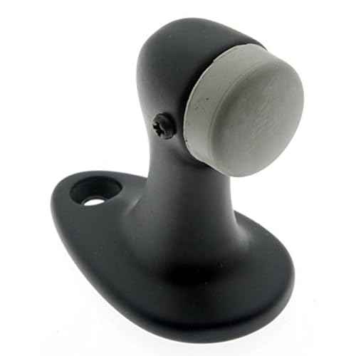 idh by St. Simons 13014-019 Professional Grade Quality Genuine Solid Brass Large-Stop Gooseneck Door Stop, Matte Black