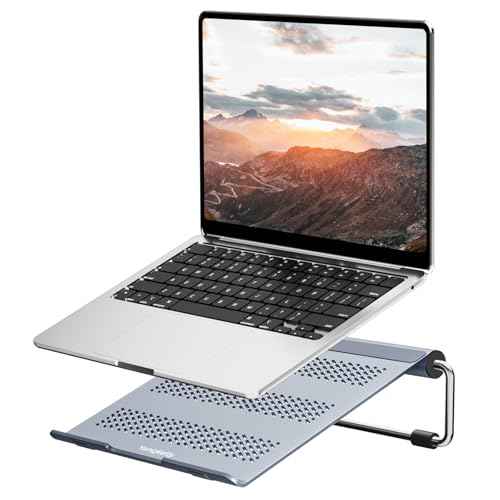Yangkelly Laptop Stand Foldable Notebook Holder Portable Computer Riser Aluminum Alloy Elevator