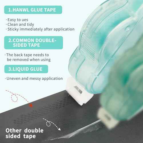 Scrapbook Tape,4 Pack Double Sided Glue Tape Roller for Crafts,39 FT x 0.23 in Tape Runner,Junk Journaling and Scrapbooking Supplies,Gift Wrapping and Photo Tape.