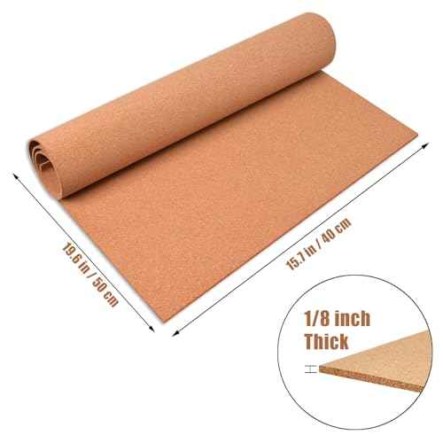 Cork Board Roll, 1/8" Thick Cork Boards for Walls, 20"x16" Cork Board Roll for Office, Home, School(NOT Self-Adhesive)