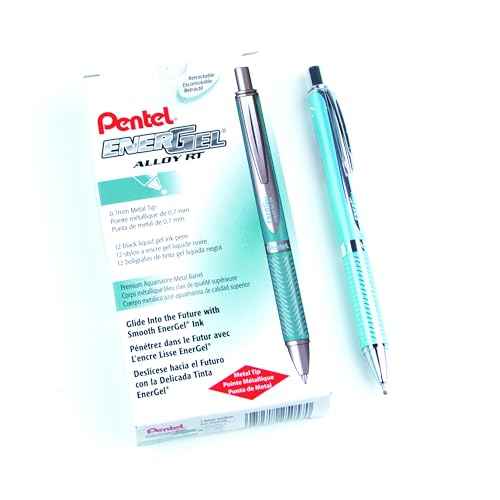 Pentel 0.7 mm Tip EnerGel Sterling Black Ink Pen - Baby Blue (Pack of 12)