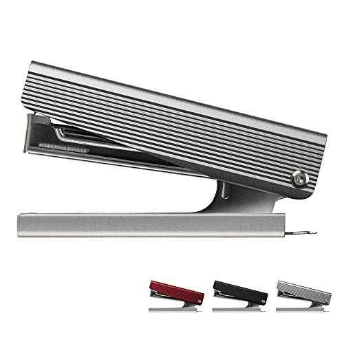 Max HD-10X/AL Silver Full Metal Stapler, Silver