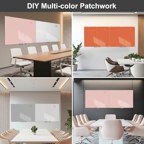 TSJ OFFICE White Glass Whiteboard 36x24 Inches Frameless Magnetic Wall Memo Board