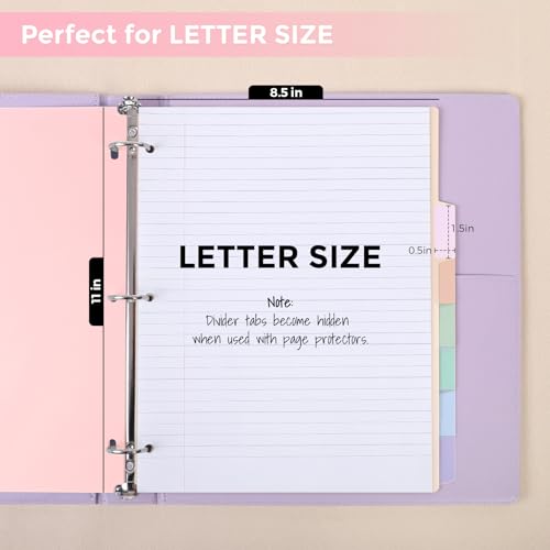 Pink 8.5 x 11 Inch 8-Tab Write & Erase Plastic Dividers for 3-Ring Binders