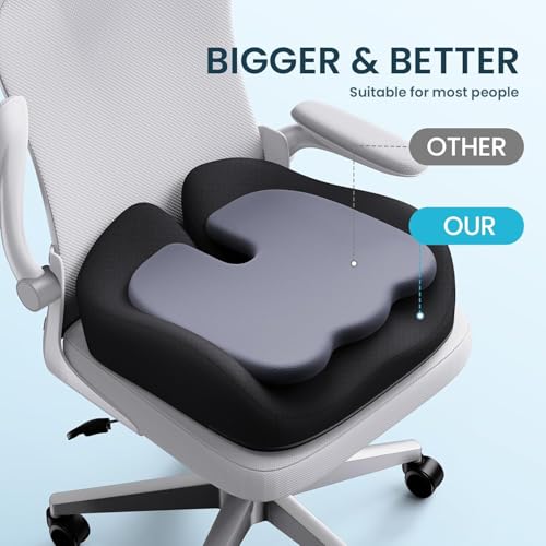 Benazcap Black Memory Foam Seat Cushion – Ergonomic Office & Chair Pad