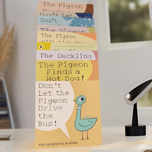 9PCS Mo Willems Pigeon Books Dont Let The Pigeon Drive The Bus Book Series Set Paperback, Pigeon Books Collection for Kids