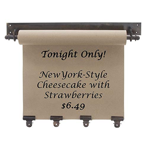 Kalalou NDE1100 Transitional Hanging Note Roll with 4 Clips in Bronze/Dark Finish, 21.00 inches