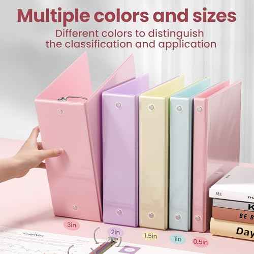 SUNEE 3 Ring Binder 1 Inch 1 Pack, Clear View Binder Three Ring PVC-Free (Fit 8.5x11 Inches) for School or Office Supplies, Pink