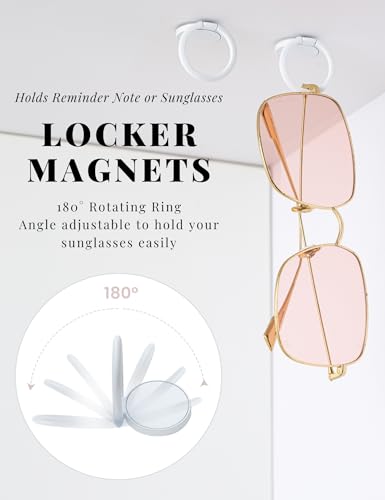 Mymazn Magnetic Locker Mirror for School Locker, 5pcs Accessories Kit