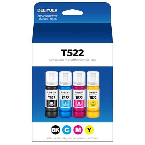 522 Ink Refill Bottles ET-2800 ET-2400 ET-4800 Replacement for 522 Ink 2800 Refill Ink for Eco tank ET-2400 ET-2720 ET-2800 ET-2803 ET-4700 ET-4800 ET-4810 ET2400 ET2720 ET2800 ET2803 ET4800 Printers
