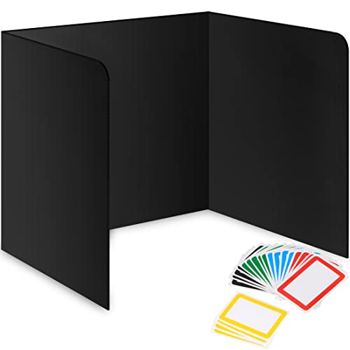Storage Standard 22-Pack Desk Dividers for Students - Waterproof Plastic Study Carrel, Classroom Privacy Shields, Easy-to-Clean Black