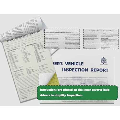 Detailed Driver's Vehicle Inspection Report 10 Pack Book Format, 2-Ply Carbonless, 5.5" x 8.5", 35 Sets of Forms per DVIR Log Book for Truck Drivers,FMCSR Compliant with Easy Tear-Out