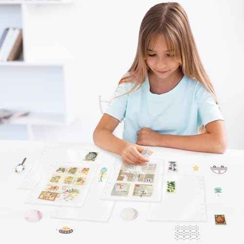 20 Sheets Clear Binder Sleeves Pocket Sheets Protectors Double Sided Plastic Sleeves for Binder Refill, Photo Card Sticker Organizer Pocket Pages Binder Inserts for 6 Ring A5 Binder (1-Pocket)