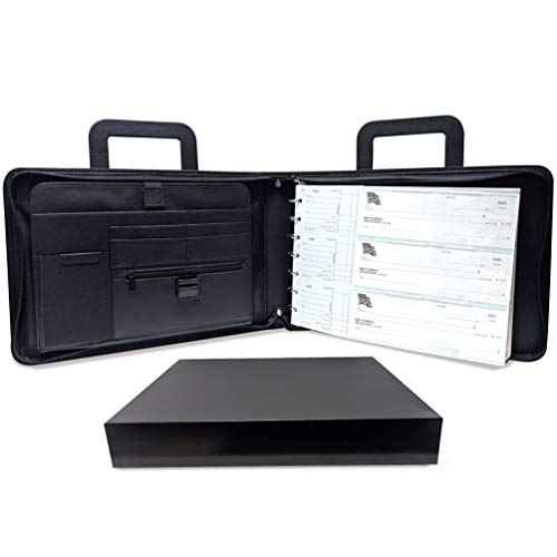 MSP 7 Ring Business Check Portfolio Binder with Handle, Zipper Closure for 3-to-A Pages Business or Personal Checks with Stub (7 Ring Business Check Portfolio)