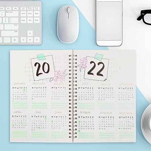 A5 Dotted Spiral Notebook, 6 Pack 120 Pages, Dot Grid Journal with 120 GSM Thick Dotted Bullet Paper, 6 Macaron Transparent Colors Hardcover, for Bullet Journaling 5.7"x 8.5"