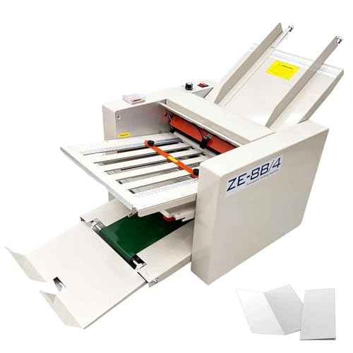 Automatic Paper Folding Machine, Electric Paper Folder with 4 Trays, Fold Sizes 2x3in to 12x27in, Adjustable Speed Max 262ft/min, for Folding Manuals Document Business Letters 110V